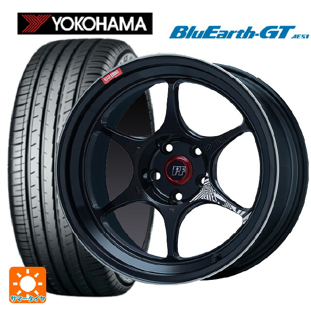 215/55R17 98W XL ヨコハマ ブルーアースGT AE51 エンケイ パフォーマンスライン PF06 マシニングブラック 17-7J 国産車用 サマータイヤホイール4本セット｜タイヤホイール専門店コニシタイヤ