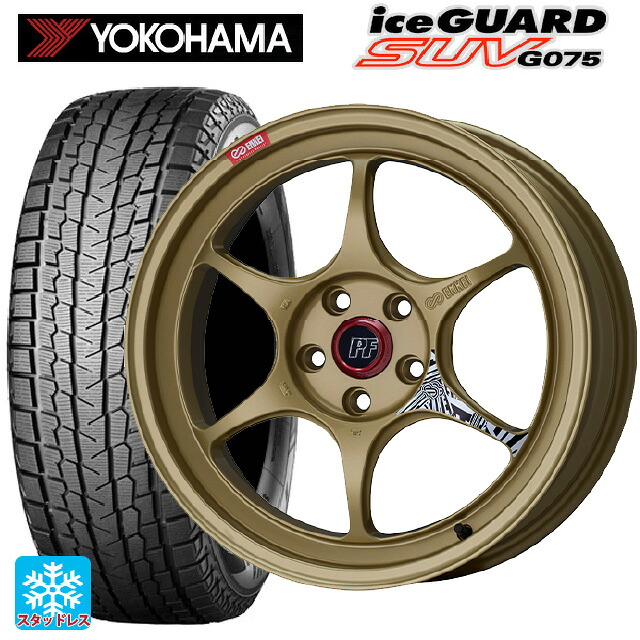 スバル フォレスター(SL系)用 235/50R19 99T ヨコハマ アイスガードSUV G075 エンケイ パフォーマンスライン PF06 ゴールド 新品スタッドレスタイヤホイール 4本セット