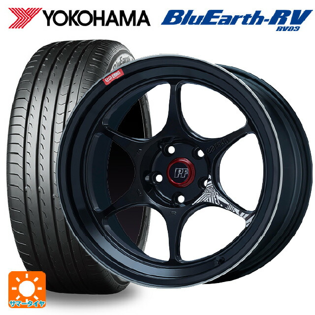 245/45R19 102W XL ヨコハマ ブルーアース RV03 # エンケイ パフォーマンスライン PF06 マシニングブラック 19-8J 国産車用 サマータイヤホイール4本セット