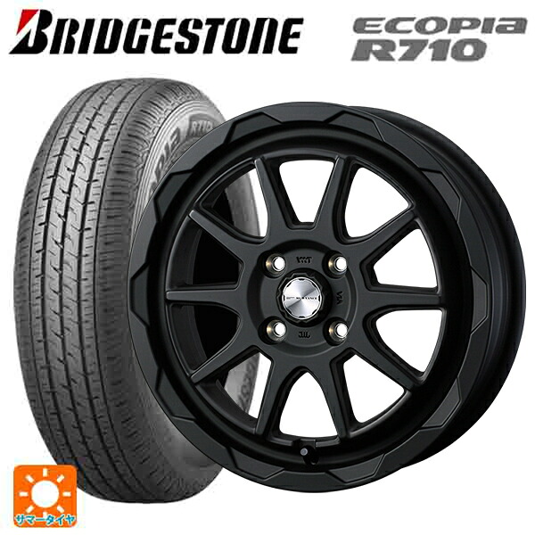 145/80R12 80/78N ブリヂストン エコピア R710 正規品 # ウェッズ マッドヴァンス06 フルマットブラック 12-4J 国産車用 サマータイヤホイール4本セット