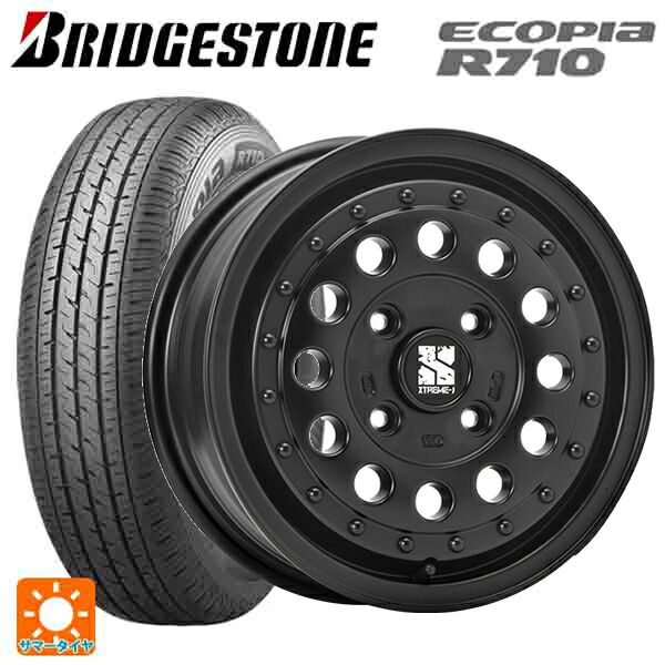 155/80R14 88/86N ブリヂストン エコピア R710 正規品 エムエルジェイ エクストリームJ ラギッド サテンブラック 14-5J 国産車用 サマータイヤホイール4本セット|タイヤホイール専門店コニシタイヤ