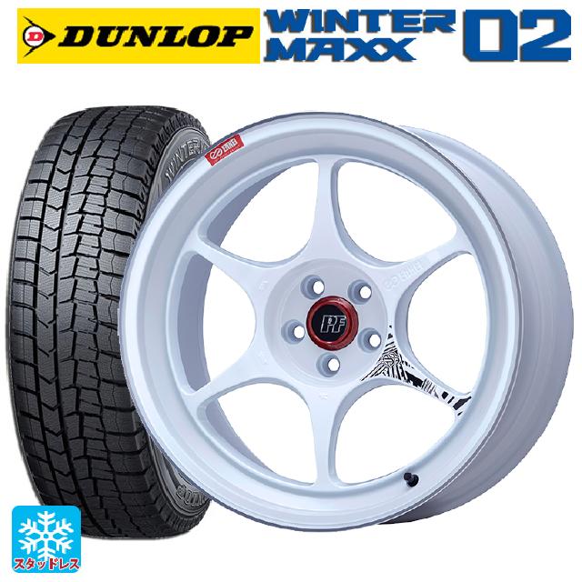 2024年製 225/50R18 95Q ダンロップ ウィンターマックス 02(WM02) # エンケイ パフォーマンスライン PF06 マシニングホワイト 18-7.5J 国産車用 スタッドレスタイヤホイール4本セット