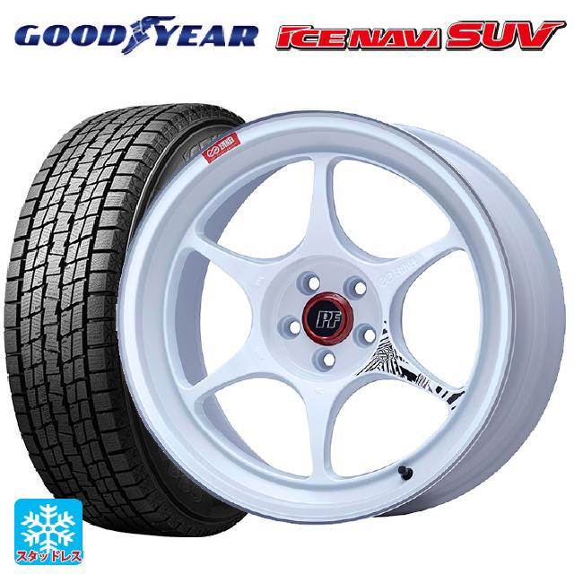 2025年製 235/60R18 107Q XL グッドイヤー アイスナビ SUV エンケイ パフォーマンスライン PF06 マシニングホワイト 18-8.5J 国産車用 スタッドレスタイヤホイール4本セット