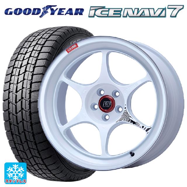 2024年製 235/50R18 97Q グッドイヤー アイスナビ7(数量限定) # エンケイ パフォーマンスライン PF06 マシニングホワイト 18-8J 国産車用 スタッドレスタイヤホイール4本セット
