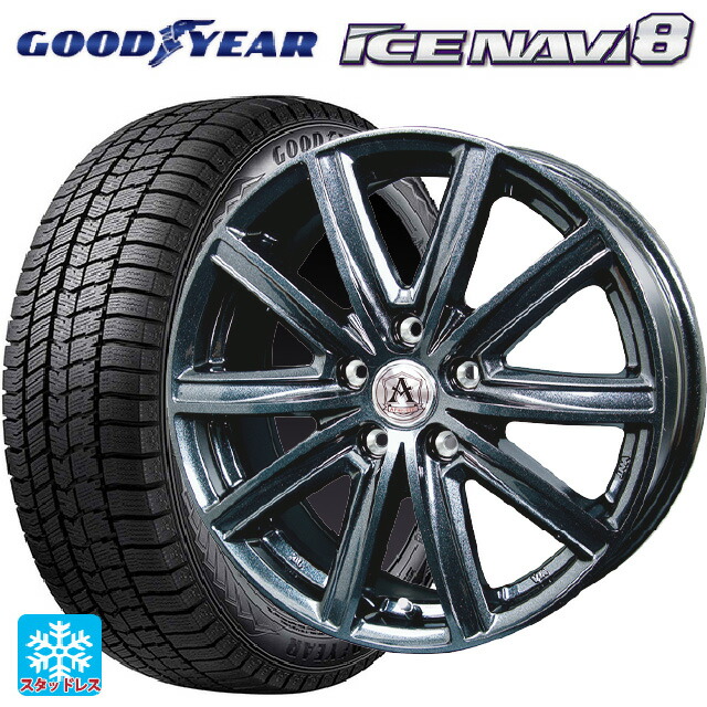 スバル レヴォーグ(VN系)用 215/50R17 91Q グッドイヤー アイスナビ8 テクノピア アフロディーテ MZ # ディープメタル 新品スタッドレスタイヤホイール 4本セット