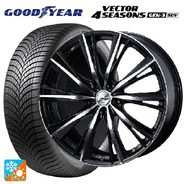 スバル クロストレック(5AA-GUE)用 225/60R17 103V XL グッドイヤー ベクター4シーズンズ ジェン3 SUV ウェッズ レオニス WX BKMC 新品オールシーズンタイヤホイール 4本セット