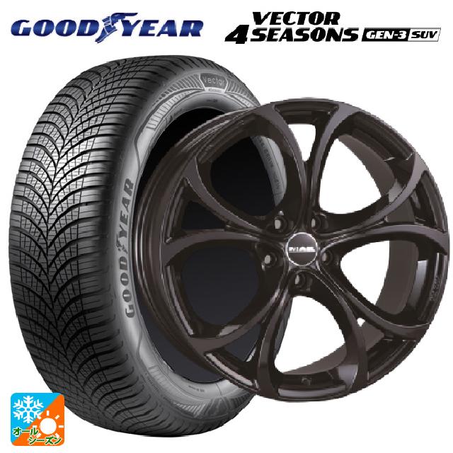 アルファロメオ ステルヴィオ(949系)用 235/55R19 105W XL グッドイヤー ベクター4シーズンズ ジェン3 SUV 阿部商会 マック ラリオ グロスブラック 新品オールシーズンタイヤホイール 4本セット