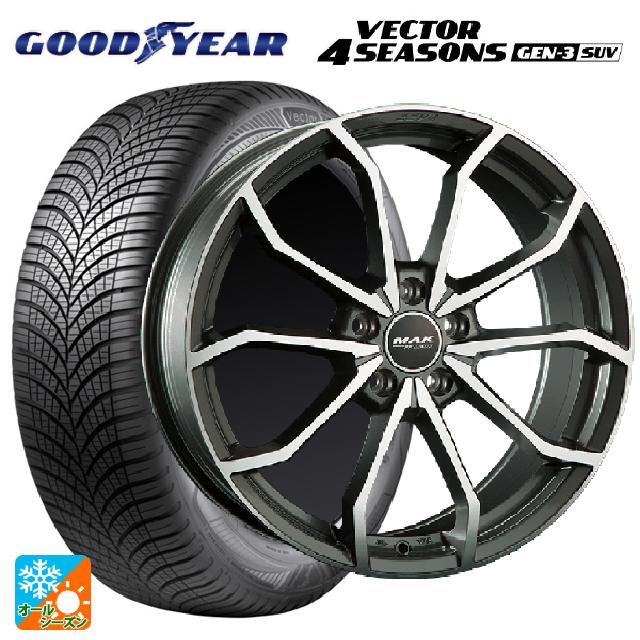 アウディ A6(F2D系)用 225/60R17 103V XL グッドイヤー ベクター4シーズンズ ジェン3 SUV 阿部商会 マック レーベFF ガンメタリックミラー 新品オールシーズンタイヤホイール 4本セット
