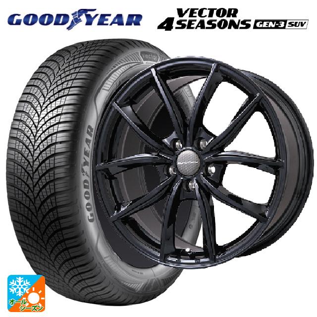 プジョー 3008(P845系)用 215/65R17 99V グッドイヤー ベクター4シーズンズ ジェン3 SUV ユーロテック VPライン グロスブラック 新品オールシーズンタイヤホイール 4本セット