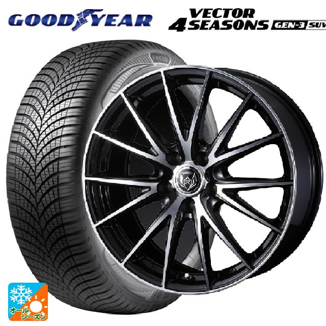 トヨタ ヴェルファイア(40系)用 225/60R18 104W XL グッドイヤー ベクター4シーズンズ ジェン3 SUV ウェッズ ライツレー VS # ブラックメタリックポリッシュ 新品オールシーズンタイヤホイール 4本セット