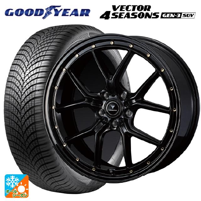 235/65R18 110V XL グッドイヤー ベクター4シーズンズ ジェン3 SUV ウェッズ ノヴァリス アセットS1 BLACK/GOLD PIERCE 18-8J 国産車用 オールシーズンタイヤホイール4本セット