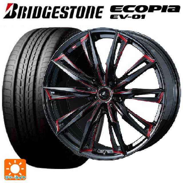スバル レヴォーグ(VN系)用 215/50R17 91V ブリヂストン エコピア EV-01 正規品 ウェッズ レオニス GX BK/SC(RED) 新品サマータイヤホイール 4本セット