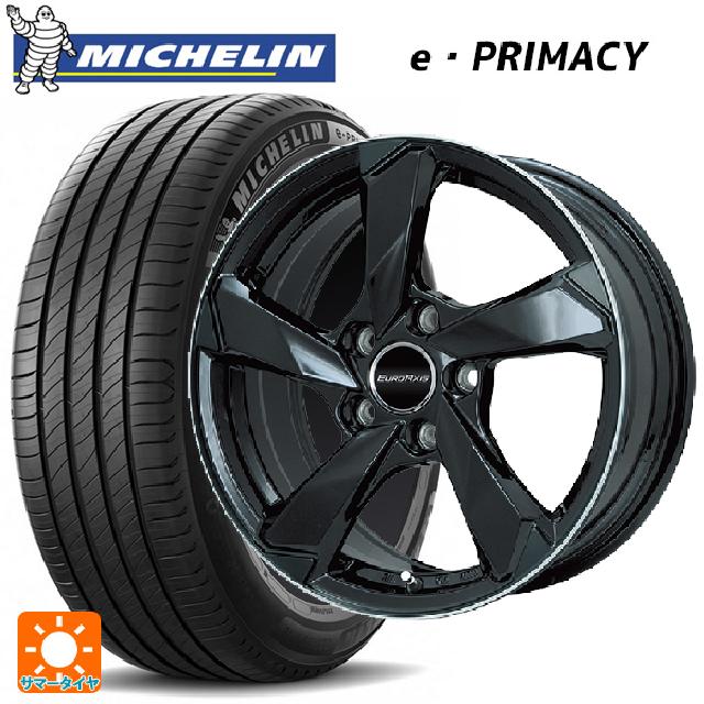 プジョー 3008(P8系)用 225/55R18 98V ミシュラン 正規品 Eプライマシー ユーロアクシス クロスエッジ グロスブラック/リムポリッシュ 新品サマータイヤホイール 4本セット