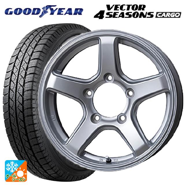 スズキ ジムニーノマド(JC74W)用 195/80R15 107/105N グッドイヤー ベクター4シーズンズ カーゴ トピー ME-A シルバー 新品オールシーズンタイヤホイール 4本セット