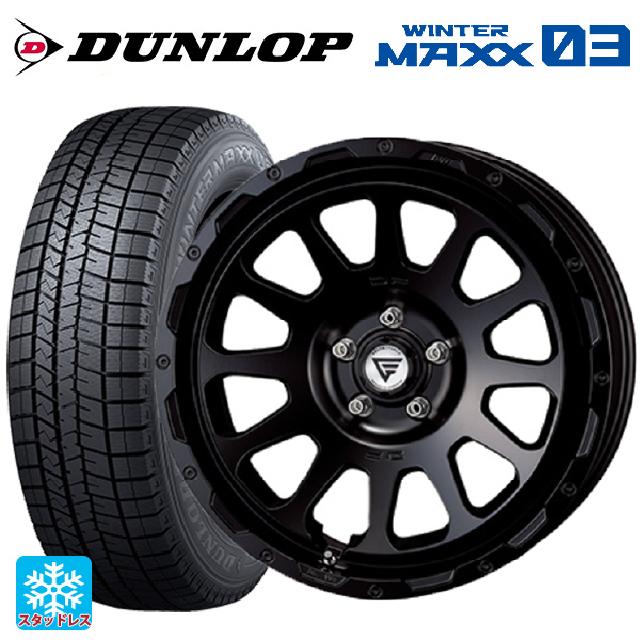 235/65R18 106Q ダンロップ ウィンターマックス 03(WM03) エクシズルライン デルタフォース オーバル FF サテンブラック 18-8J 国産車用 スタッドレスタイヤホイール4本セット