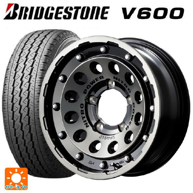 スズキ ジムニーシエラ(74系)用 2026年製 195/80R15 107/105L ブリヂストン V600 正規品 エムアイディー ナイトロパワーH12 ショットガン ブラッククリア/マシニング 新品サマータイヤホイール 5本セット