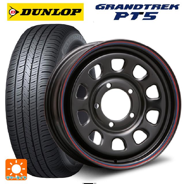 スズキ ジムニーノマド(JC74W)用 225/70R16 103H ダンロップ グラントレックPT5 エムエルジェイ デイトナ SS Black 新品サマータイヤホイール 4本セット