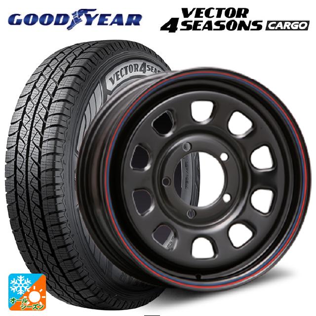 スズキ ジムニーシエラ(74系)用 195/80R15 107/105N グッドイヤー ベクター4シーズンズ カーゴ エムエルジェイ デイトナ SS Black 新品オールシーズンタイヤホイール 4本セット|タイヤホイール専門店コニシタイヤ