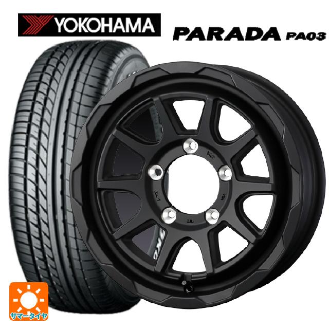 215/65R16 109/107S ヨコハマ パラダ PA03 ホワイトレター ウェッズ マッドヴァンス06 フルマットブラック 16-6J 国産車用 サマータイヤホイール4本セット