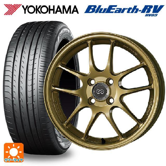 スバル レヴォーグ(VN系)用 225/45R18 95W XL ヨコハマ ブルーアース RV03 # エンケイ パフォーマンスライン PF01 ゴールド 新品サマータイヤホイール 4本セット