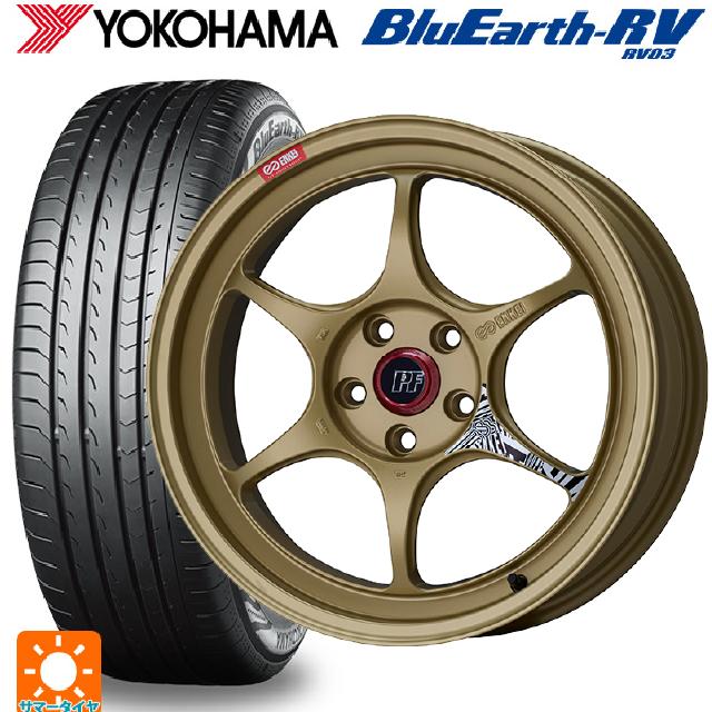 トヨタ ヴォクシー(90系)用 215/45R18 93W XL ヨコハマ ブルーアース RV03 # エンケイ パフォーマンスライン PF06 ゴールド 新品サマータイヤホイール 4本セット