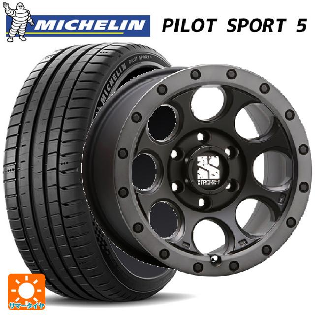 ホンダ ステップワゴン(RP6~8)用 225/40R18 92Y XL ミシュラン 正規品 パイロットスポーツ5 エムエルジェイ エクストリームJ XJ03 Flat Black Smoke 新品サマータイヤホイール 4本セット