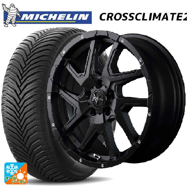 2024年製 225/60R18 104W XL ミシュラン クロスクライメイト2 正規品 エムアイディー ナイトロパワーデリンジャー セミグロスブラック/フランジピアスドリルド 18-7J 国産車用 オールシーズンタイヤホイール4本セット