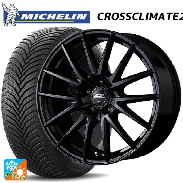ミツビシ デリカD:5(3DA系)用 225/60R18 104W XL ミシュラン クロスクライメイト2 正規品 エムアイディー MIDホイール SQ27 メタリックブラック 新品オールシーズンタイヤホイール 4本セット