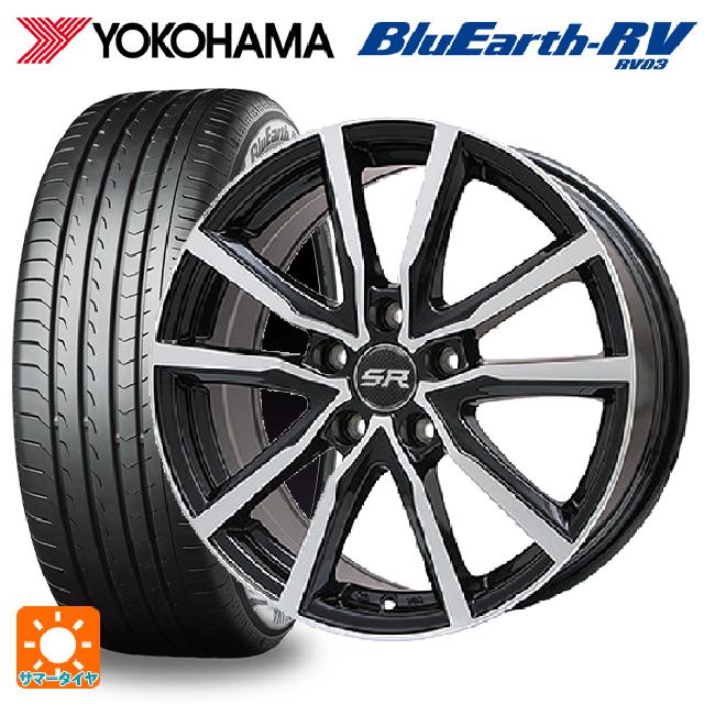 トヨタ ヴォクシー(90系)用 215/45R18 93W XL ヨコハマ ブルーアース RV03 # エンケイ パフォーマンスライン PF06 マシニングブラック 新品サマータイヤホイール 4本セット