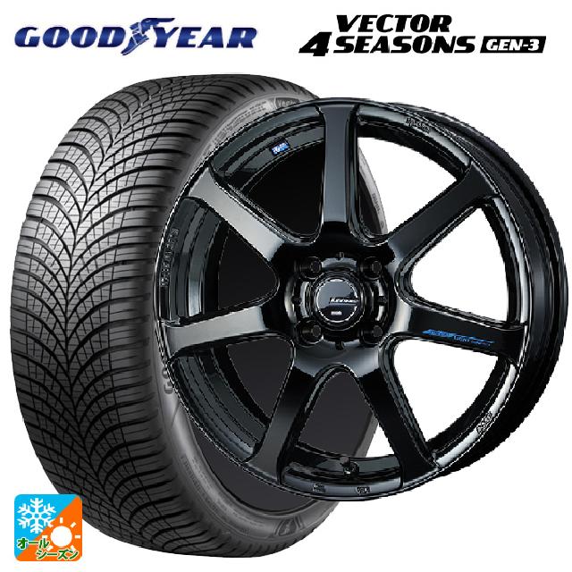 ニッサン ノートオーラ(E13)用 205/50R17 93W XL グッドイヤー ベクター4シーズンズ ジェン3 ウェッズ レオニス ナヴィア07 PBK 新品オールシーズンタイヤホイール 4本セット