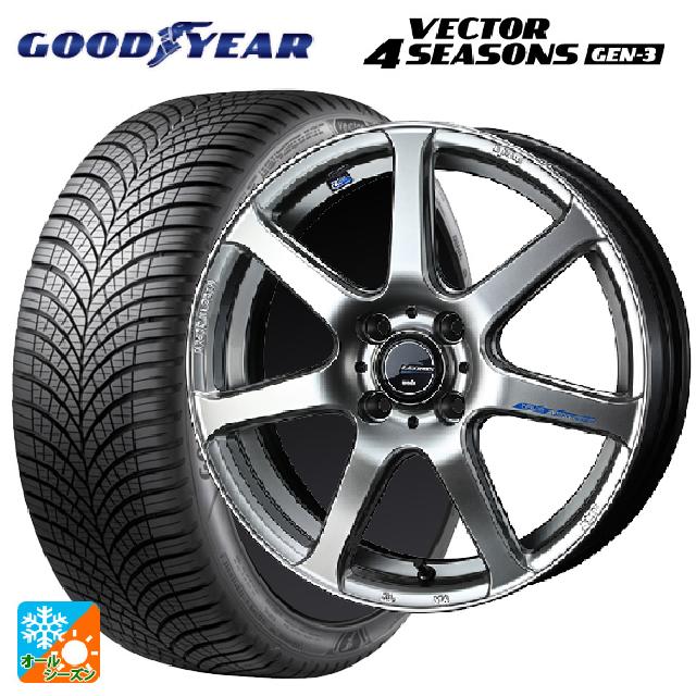 ニッサン ノートオーラ(E13)用 205/50R17 93W XL グッドイヤー ベクター4シーズンズ ジェン3 ウェッズ レオニス ナヴィア07 # HSB 新品オールシーズンタイヤホイール 4本セット