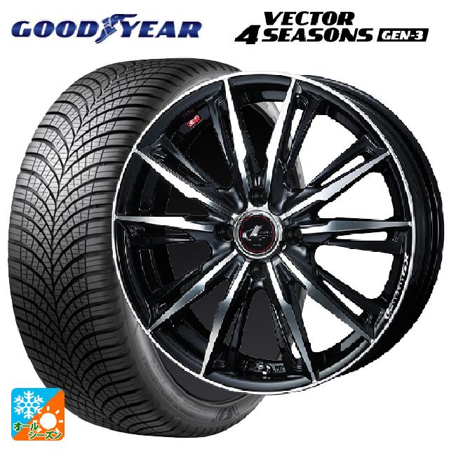 トヨタ アクア(PK16/PK15系)用 185/65R15 92V XL グッドイヤー ベクター4シーズンズ ジェン3 ウェッズ レオニス GX PBMC 新品オールシーズンタイヤホイール 4本セット
