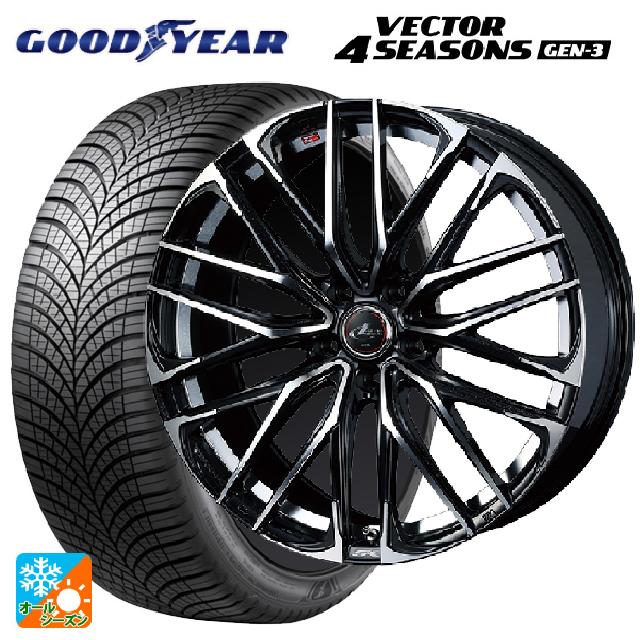 195/60R16 93V XL グッドイヤー ベクター4シーズンズ ジェン3 ウェッズ レオニス SK PBMC 16-6.5J 国産車用 オールシーズンタイヤホイール4本セット