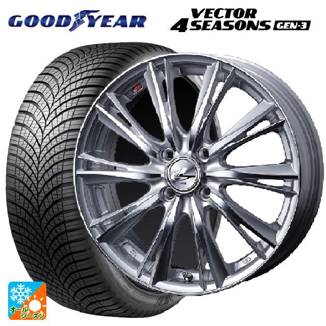 トヨタ アクア(PK16/PK15系)用 185/65R15 92V XL グッドイヤー ベクター4シーズンズ ジェン3 ウェッズ レオニス WX HSMC 新品オールシーズンタイヤホイール 4本セット
