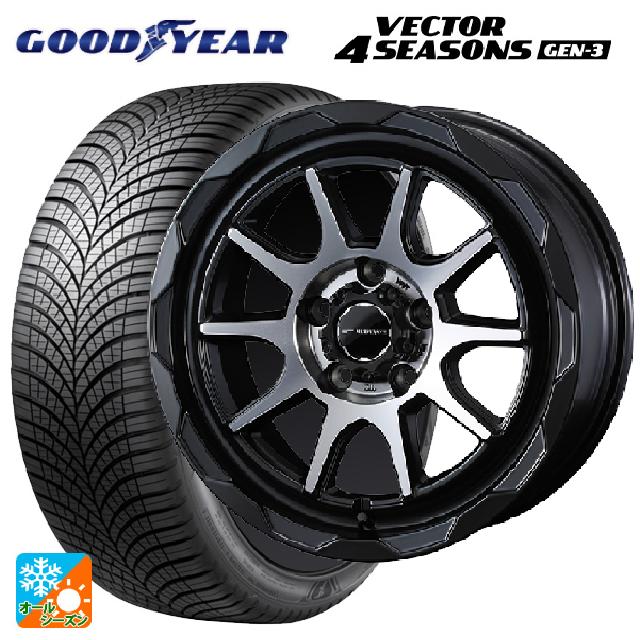 2024年製 215/55R17 98W XL グッドイヤー ベクター4シーズンズ ジェン3 # ウェッズ マッドヴァンス06 マットブラックポリッシュ 17-7J 国産車用 オールシーズンタイヤホイール4本セット