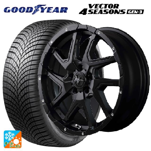 205/60R16 96V XL グッドイヤー ベクター4シーズンズ ジェン3 エムアイディー ナイトロパワーデリンジャー セミグロスブラック/フランジピアスドリルド 16-7J 国産車用 オールシーズンタイヤホイール4本セット
