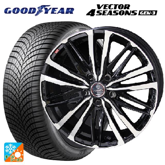 トヨタ ヤリスクロス(10系)用 215/65R16 102V XL グッドイヤー ベクター4シーズンズ ジェン3 共豊 スマック クレスト # サファイアブラックポリッシュ 新品オールシーズンタイヤホイール 4本セット|タイヤホイール専門店コニシタイヤ
