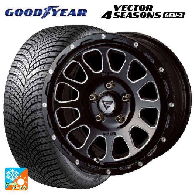 215/50R17 95W XL グッドイヤー ベクター4シーズンズ ジェン3 エクシズルライン デルタフォース オーバル ブラックマシニング 17-7J 国産車用 オールシーズンタイヤホイール4本セット