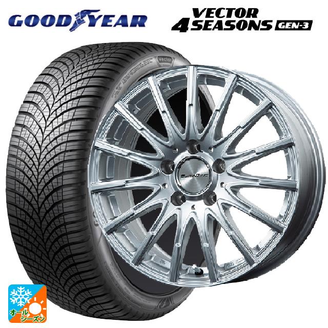 メルセデスベンツ CLA(C118)用 205/55R17 95V XL グッドイヤー ベクター4シーズンズ ジェン3 ユーロアクシス エアフルト シルバー 新品オールシーズンタイヤホイール 4本セット