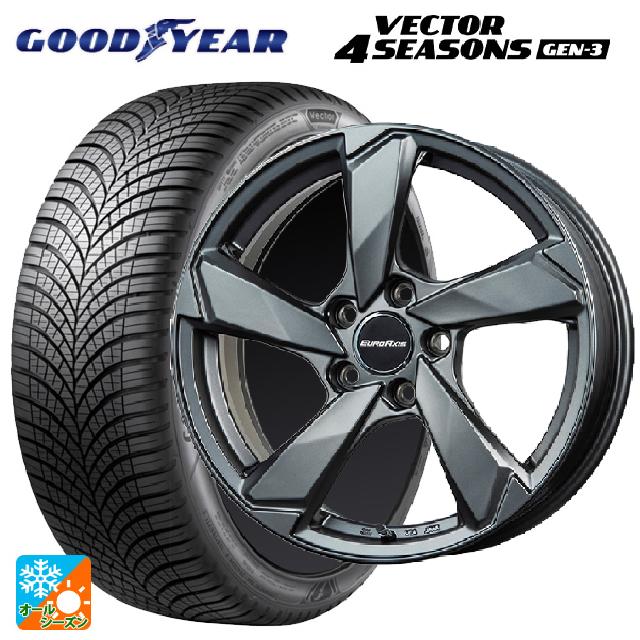 アウディ Q2(GA系)用 215/55R17 98W XL グッドイヤー ベクター4シーズンズ ジェン3 ユーロアクシス クロスエッジ マットチタニウム 新品オールシーズンタイヤホイール 4本セット