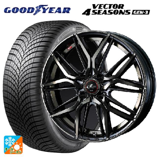 トヨタ ヤリス(10系)用 185/60R15 88V XL グッドイヤー ベクター4シーズンズ ジェン3 ウェッズ レオニス LM PBMC/TI 新品オールシーズンタイヤホイール 4本セット