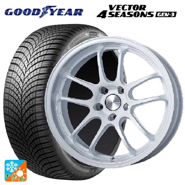 235/45R18 98Y XL グッドイヤー ベクター4シーズンズ ジェン3 エンケイ パフォーマンスライン PF01 EVO パールホワイト 18-9J 国産車用 オールシーズンタイヤホイール4本セット