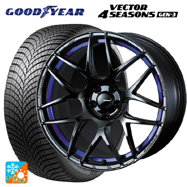 スバル フォレスター(SL系)用 225/55R18 102W XL グッドイヤー ベクター4シーズンズ ジェン3 ウェッズ ウェッズスポーツ SA27R BLC2 新品オールシーズンタイヤホイール 4本セット
