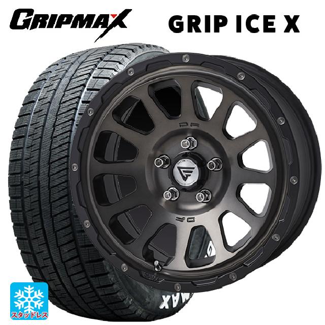 トヨタ プリウス(60系)用 195/60R17 90T グリップマックス グリップアイスX ホワイトレター エクシズルライン デルタフォース オーバル マットスモークポリッシュ 新品スタッドレスタイヤホイール 4本セット