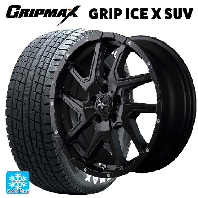 215/70R16 100Q グリップマックス グリップアイスX SUV ホワイトレター # エムアイディー ナイトロパワーデリンジャー セミグロスブラック/フランジピアスドリルド 16-7J 国産車用 スタッドレスタイヤホイール4本セット
