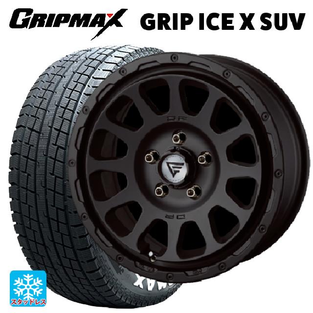 215/70R16 100Q グリップマックス グリップアイスX SUV ホワイトレター # エクシズルライン デルタフォース オーバル マットブラック 16-7J 国産車用 スタッドレスタイヤホイール4本セット