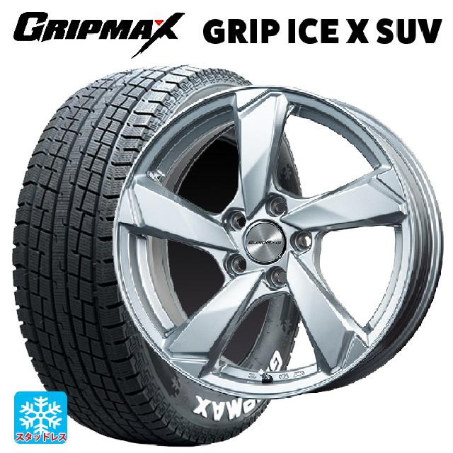 ランドローバー レンジローバー イヴォーク(LZ2系)用 2022年製 235/60R18 107H XL グリップマックス グリップアイスX SUV ホワイトレター # ユーロアクシス クロスエッジ シルバー 新品スタッドレスタイヤホイール 4本セット