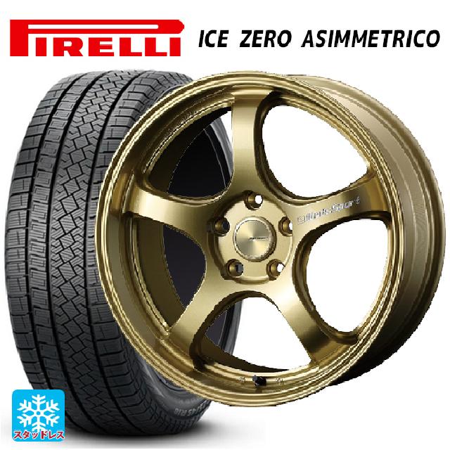 スバル レガシィアウトバック(BS系)用 225/60R18 100H ピレリ アイスゼロ アシンメトリコ 正規品 ウェッズ ウェッズスポーツ RN05M Gold 新品スタッドレスタイヤホイール 4本セット