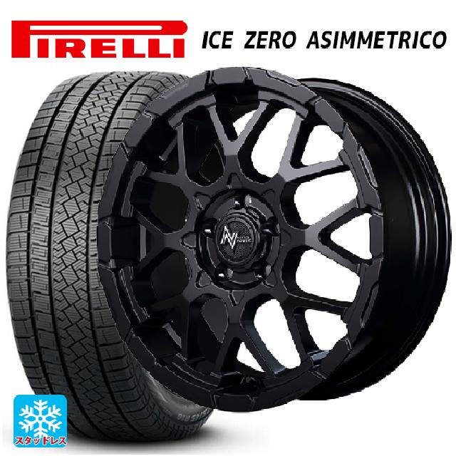 225/45R18 95H XL ピレリ アイスゼロ アシンメトリコ 正規品 # エムアイディー ナイトロパワー M28バレットエス（訳あり） セミグロスブラック 18-7J 国産車用 スタッドレスタイヤホイール4本セット