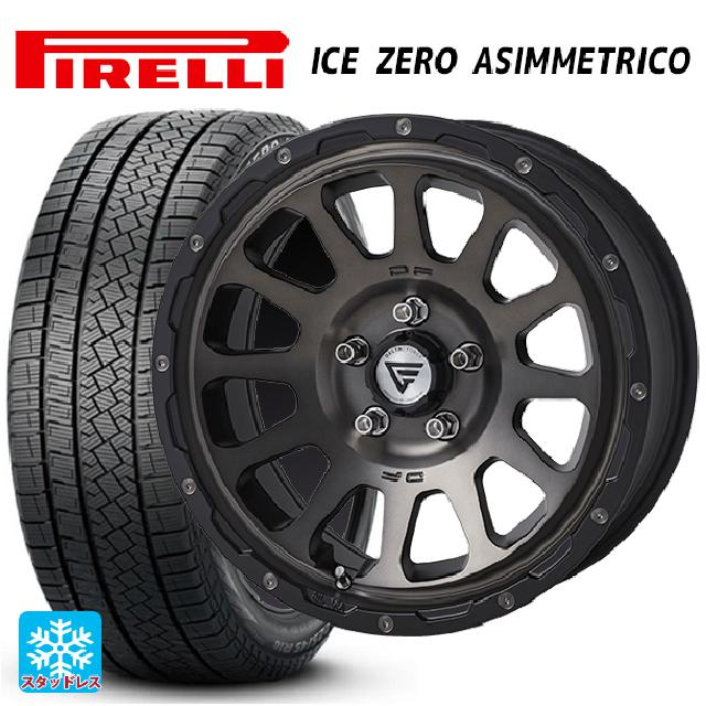 205/55R16 91H ピレリ アイスゼロ アシンメトリコ 正規品 エクシズルライン デルタフォース オーバル マットスモークポリッシュ 16-7J 国産車用 スタッドレスタイヤホイール4本セット